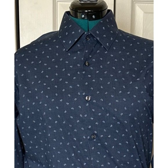 JF J. Ferrar Big & Tall Button-Down Shirt Cotton Blend Men Sze 16.5 (38/39) READ - Picture 3 of 16
